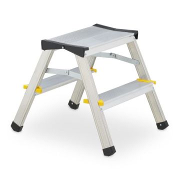 Household ladder 37.5x38.5x48cm., silver/black/yellow color
