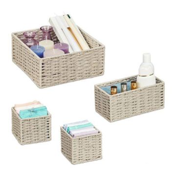 Set of 4 baskets, grey
