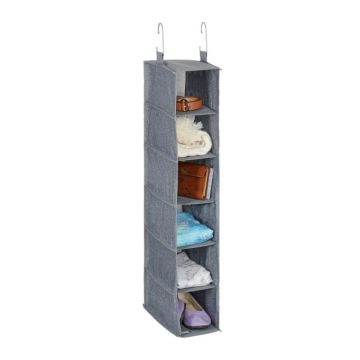 Set of 2 hanging closet organizers 92x15.5x30cm., gray