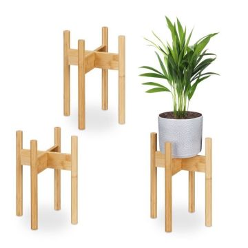 Set of 3 flower stands 33x25x25cm., light brown