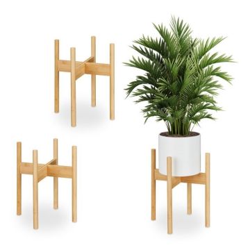 Set of 3 flower stands 40x34x34cm., light brown