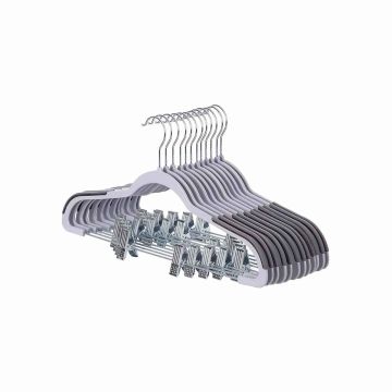 Trouser hanger set, 12 pcs., gray