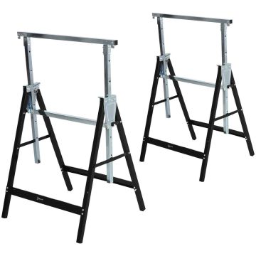 Комплект из 2 подставок для пил Durhand 68x56x130 см, черно-серебристый.