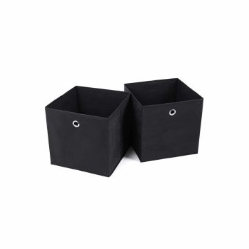 Set of boxes 30 x 30 x 30 cm., 2 pieces, black