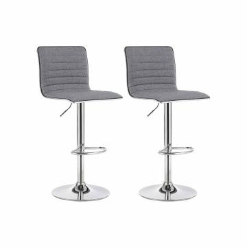 Set of 2 bar stools with backrest