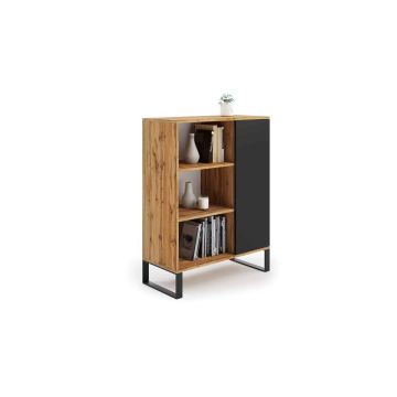 Szafka Fondi 116,4x90x40 cm, drewno naturalne/czarny