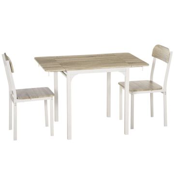3-piece dining set Homcom, light brown/white