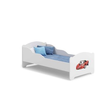 Łóżko dziecięce Michas z materacem 144 cm x 75 cm x 63 cm, samochód sportowy