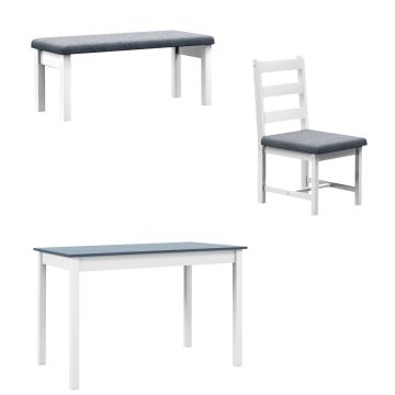 4-piece dining set Homcom, gray/white