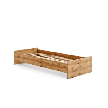 Łóżko Karo 204x37x94 cm, kolor naturalnego drewna
