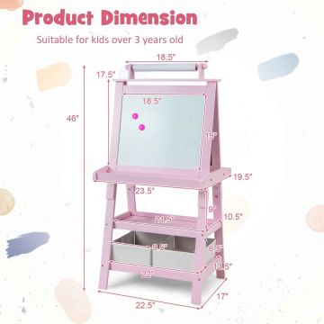 Double-sided drawing board 59x50x117cm., various colors