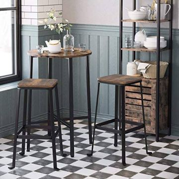 Industrial style bar stool set, 2 pcs.