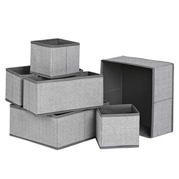 Gray underwear/drawer organizer boxes, 6pcs.
