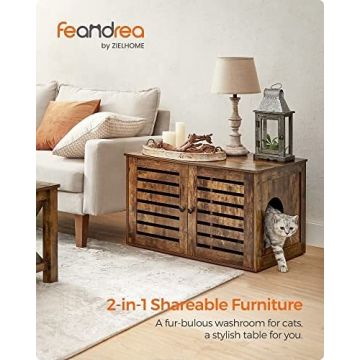 Cabinet with doors/cat toilet, brown/black