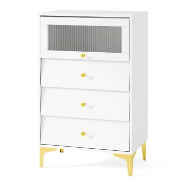 Komoda 60x40x95,5cm, kolor biało-złoty