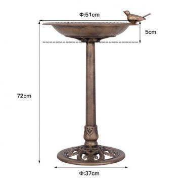 Birdbath 51x72cm., bronze color