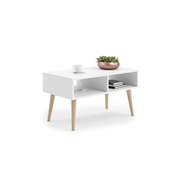 Stolik kawowy w stylu skandynawskim Sandi 90x55x50cm, biały