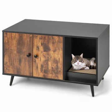 Cat litter box 90x50x54cm, black/brown