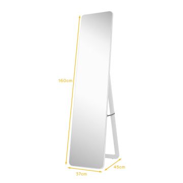 Standing mirror 45x37x160cm., white