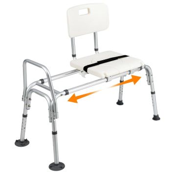 Shower chair 105x49x95cm., white/silver color