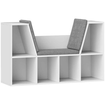 Regał Homcom 105x30x63cm, biały/szary