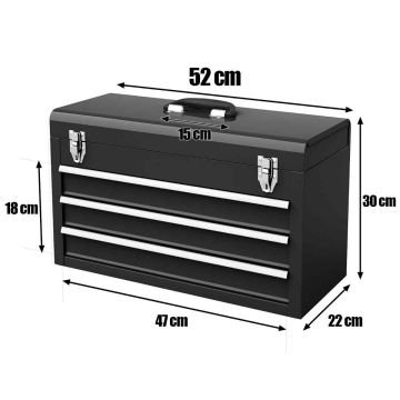 Tool box 52x22x30cm., black