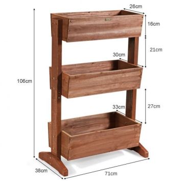 Flower stand 71x38x105cm., brown