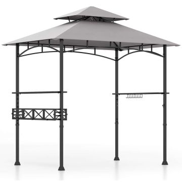 Altana grillowa 242x153x250cm, szaro-czarna