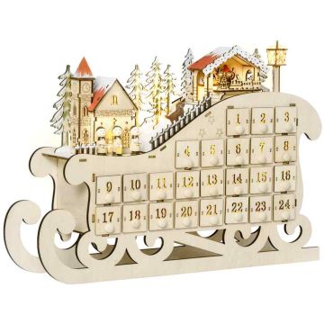 Kalendarz adwentowy Homcom 45x10x31cm, różne kolory