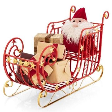 Декоративные рождественские сани 99x36x61 см, красного цвета