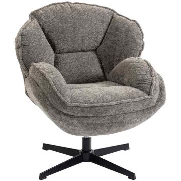 Fotel Accent, obrotowy 360°, szaro-czarny, 76 × 88 × 86 cm