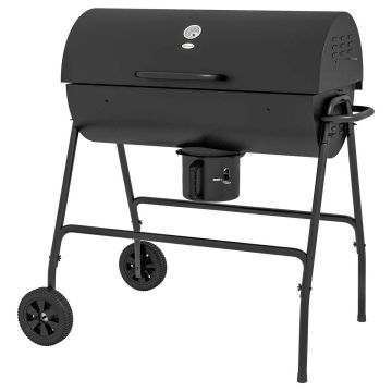 Grill węglowy z wędzarnią Outsunny 95x71,5x102cm, czarno-srebrny