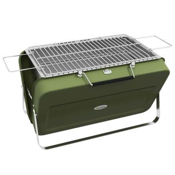 Charcoal barbecue Outsunny 47x30x28cm., green/silver color