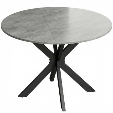 Round dining table, Foldable, Grey, Ø 110 × 76 cm