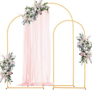 Stojaki na tła łukowe VEVOR, 3 szt., złote, 2,2 × 1,2 m; 2 × 1 m; 1,8 × 0,8 m