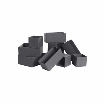 Gray underwear/drawer organizer boxes, 9pcs.
