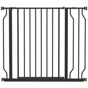 Pet safety gate, 75-95 cm wide, Black, 95 × 76 × 3 cm