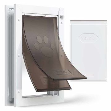 Drzwi dla zwierząt VEVOR CWM07-2L, rozmiar L, 2 klapki, 522 × 351 × 76,8 mm
