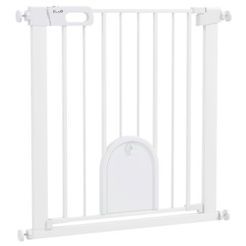 Pet gate, with small door, 75–82 × 76 cm