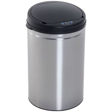 Automatic trash can Homcom 30.5x51.5cm., silver/black