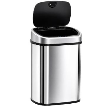 Automatic trash can Homcom 40.5x29.5x57cm., silver/black