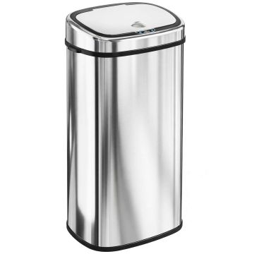 Automatyczny kosz na śmieci Homcom 40,5x29,5x78cm, srebrny/czarny