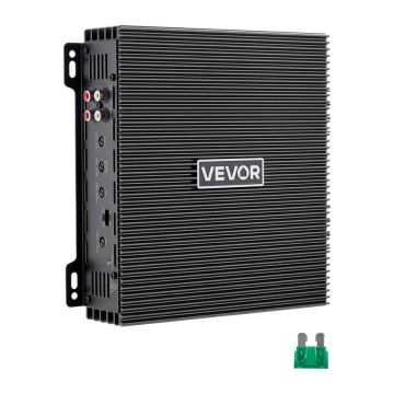 Wzmacniacz audio do samochodu VEVOR MXAB600.2, 2 kanały, szary, 21,8 × 21 × 5,4 cm