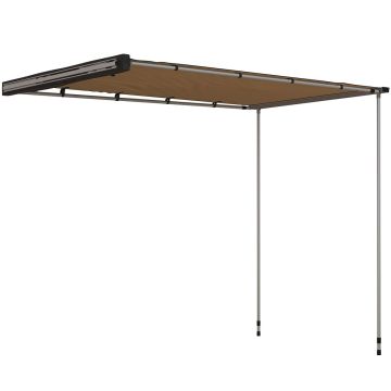 Markiza boczna samochodowa, regulowana wysokość, piaskowa, 160 × 250 × 125–225 cm