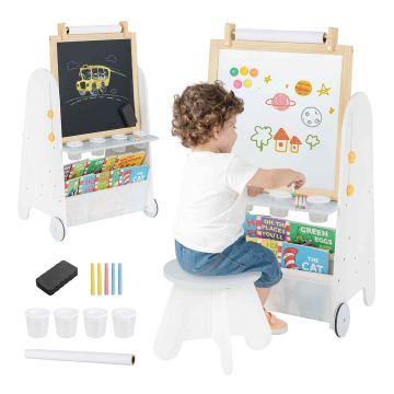 Double-sided drawing board with chair, various colors