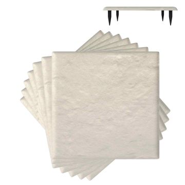 Set of 8 garden path tiles 39.5x39.5x2cm., beige