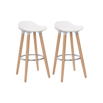 Set of 2 white bar stools