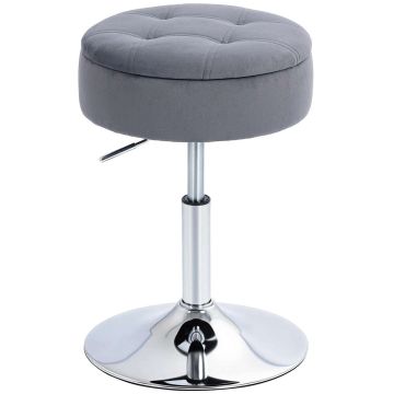 Bar stool, height adjustable, Grey, 39 × 39 × 49–65 cm