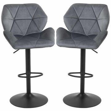 Bar stools, 2 pcs, 58 × 97–117 × 57 cm