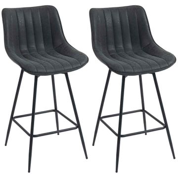 Bar stools, 2 pcs, Black, 47 × 54.5 × 97.5 cm